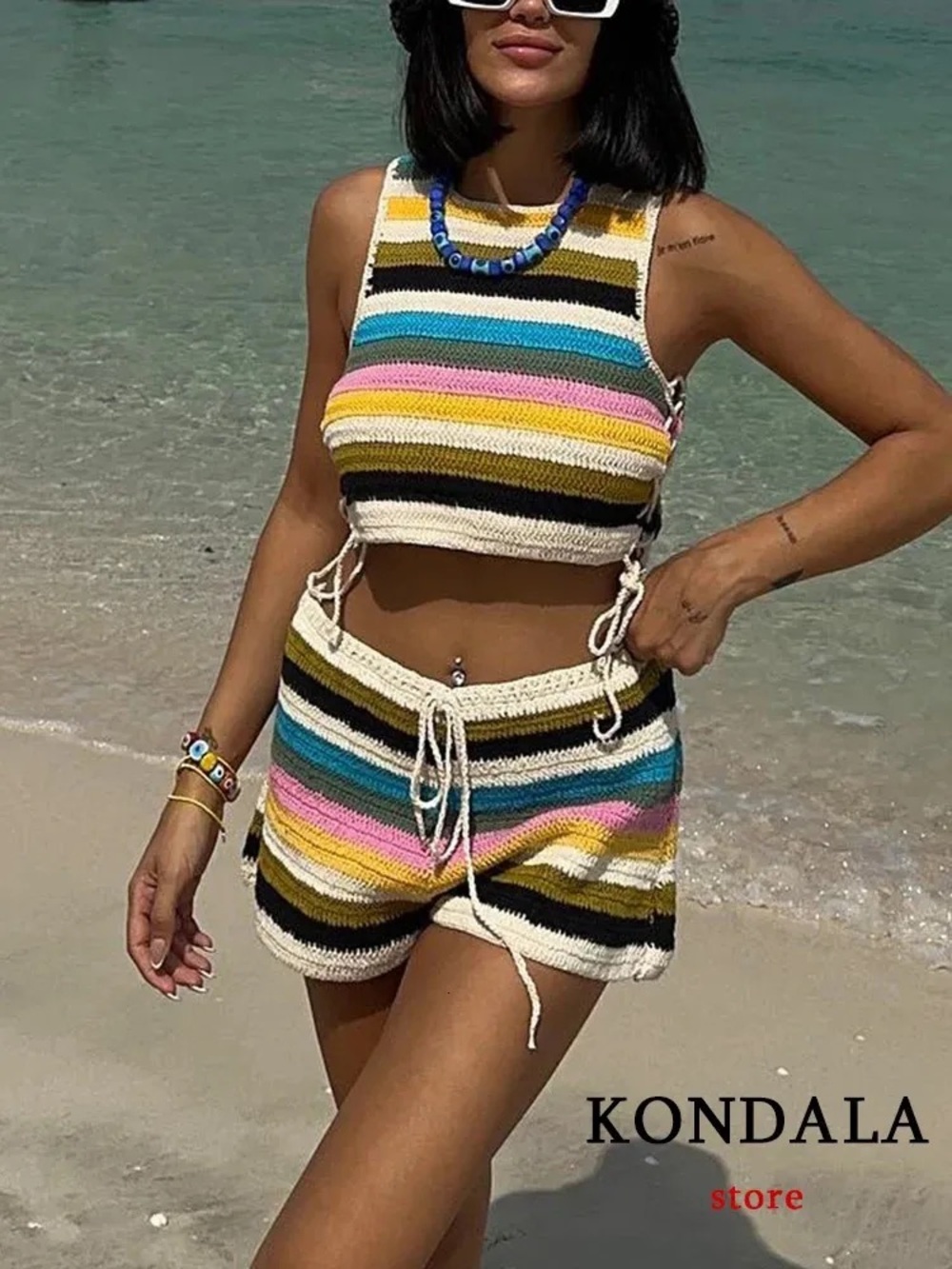 Zara Multicolor Striped Knit Athletic Shorts